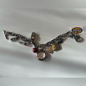 Fossil Silver NYC Charm Bracelet Watch